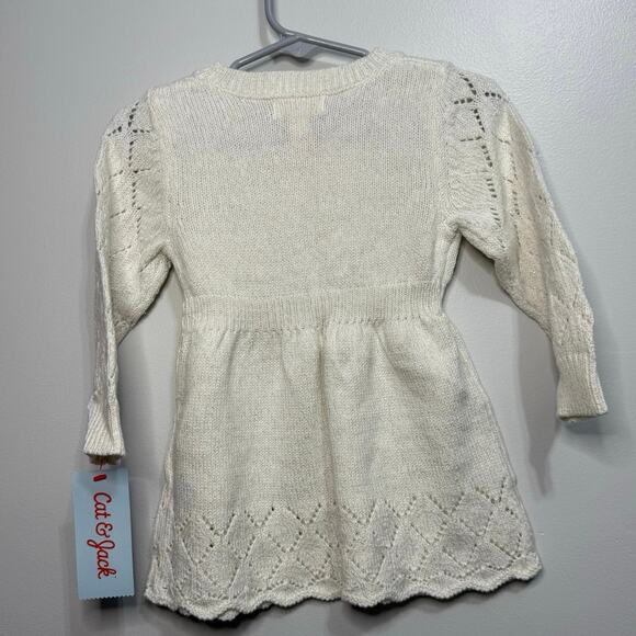 Cat & Jack 12 Month Cream Sweater Dress - Picture 2 of 3